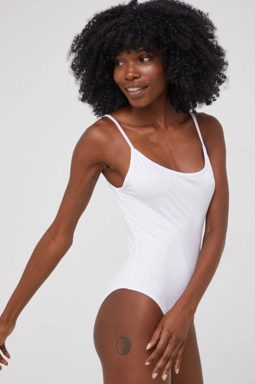 Plain White Strappy Vest Bodysuit