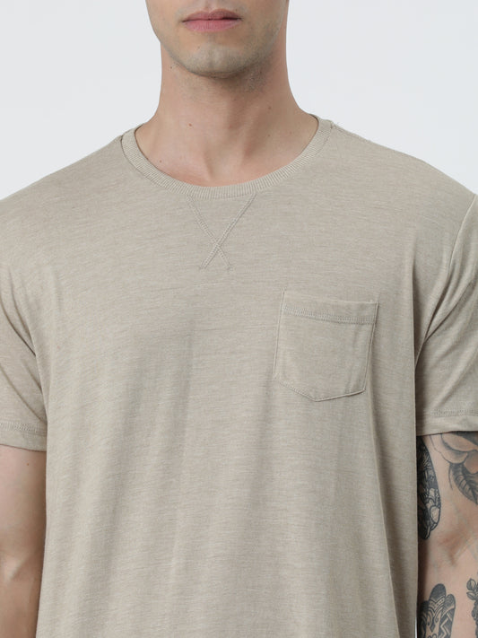 Chest Pocket Detail Crew Neck Short Sleeve T-Shirt