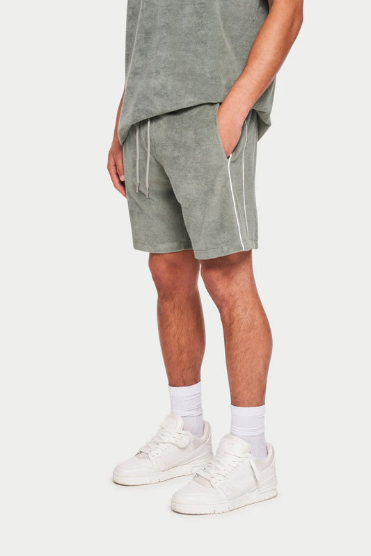 Towelled Piped Detail Shorts