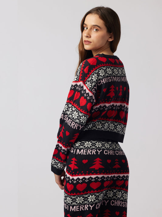 Fairisle Jacquard Design Knitted Christmas Set