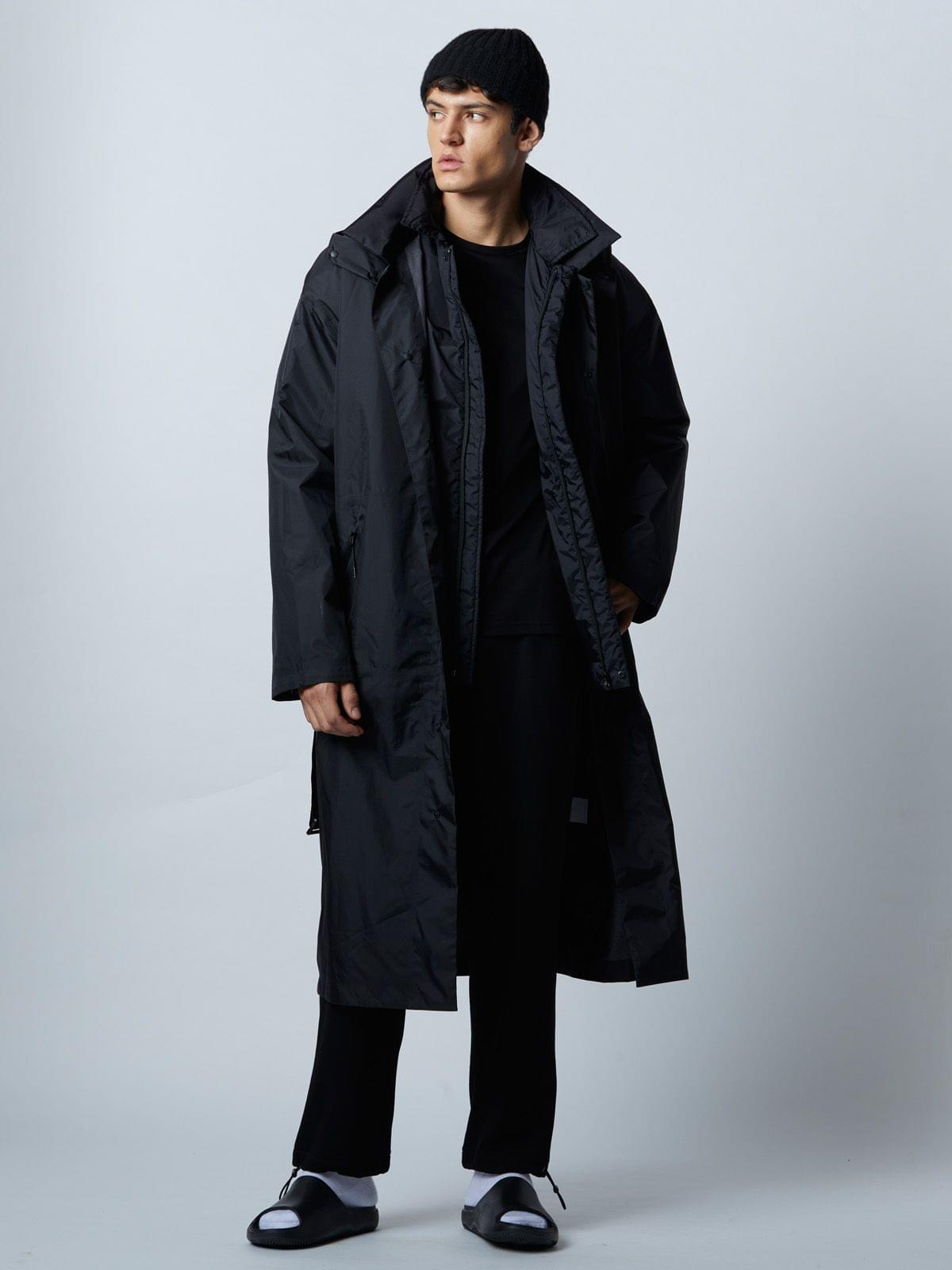 Ripstop unisex trench coat black - Koovs
